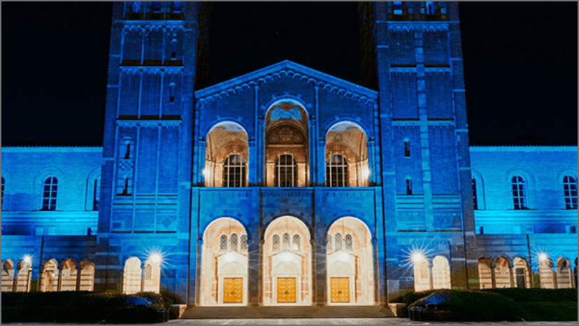 Blue and gold Royce Hall