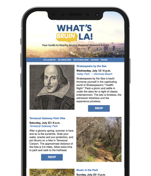What's Bruin in L.A. phone display